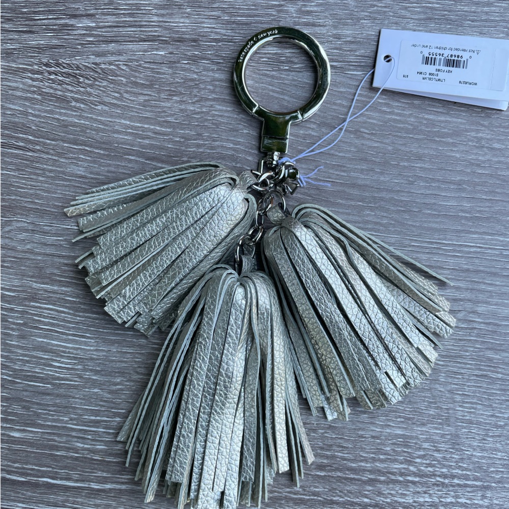Kate spade metallic tassles NWT key chain charm